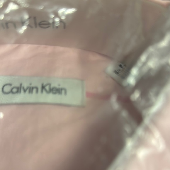 NWT Calvin Klein Tall 17-1/22 38/39 Pink/Forrest Berry Dress Shirt Bagged. - Picture 3 of 5